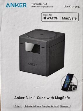 Anker 3-in-1 Wireless Charging Cube in Black